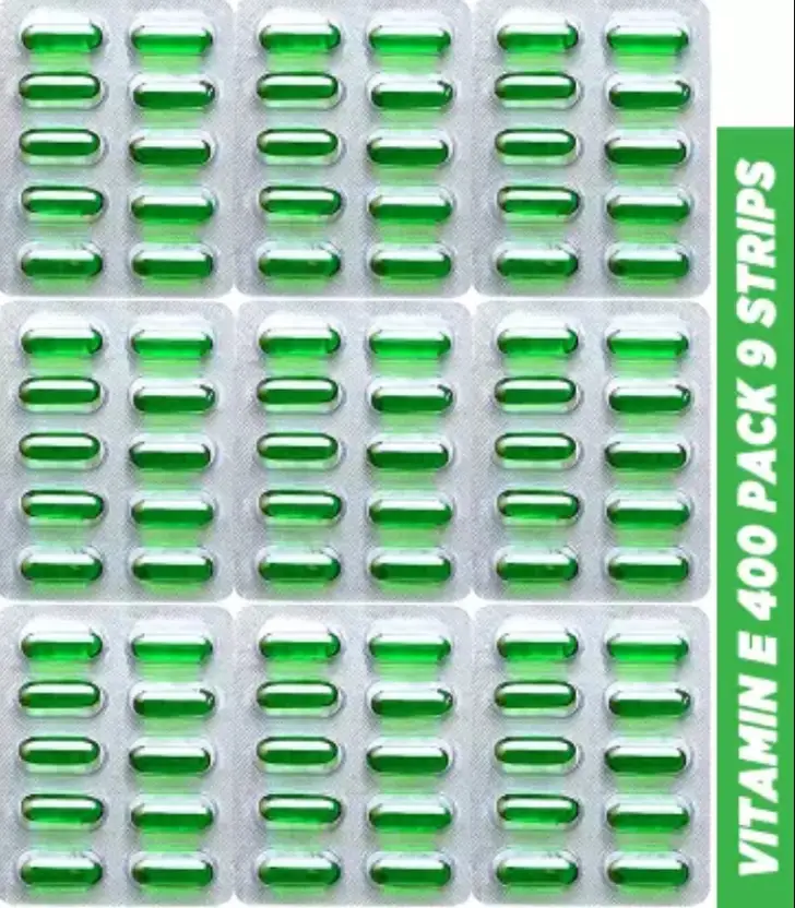 PHARMAZAIN LIFE SCIENCES Vitamin E capsule for Face Pimple Glowing Skin & hair care (90 No)